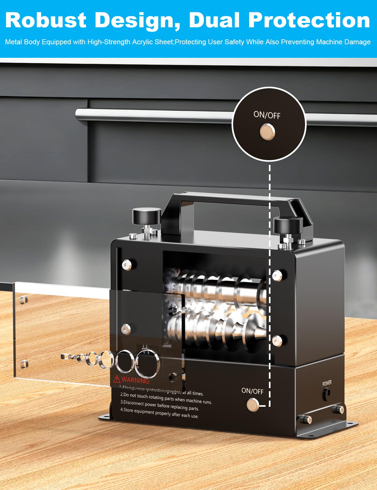 Automatic Wire Stripper Machine, Copper Wire Stripping Machine, Wire Strippers Electrical for 0.06'' - 0.984'' Copper Wire, 70 feet/minute High-Speed Electric Wire Stripper, Easy to Use and Safe