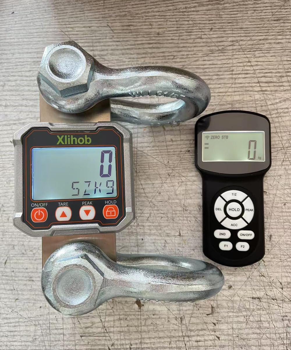 Xlihob 5T/11000lb Tension Dynamometer Force Gauge for Measure Cable/Rope Pull and Push Forces Digital Crane Hanging Scale 10000lbs