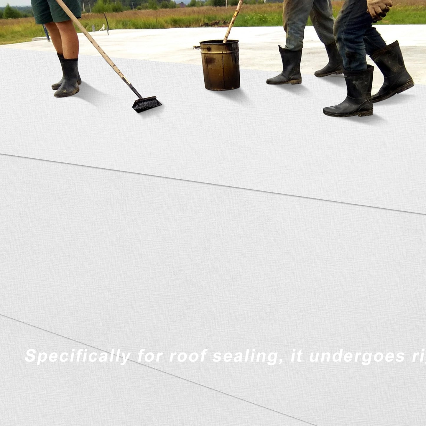 Maasechs Contouring Roof Reinforcement Fabric White, 40 in x 162 ft Elastomeric Roof Coating, Roofing Tool and Fabric Sealer to Reinforce Strength for Roofs