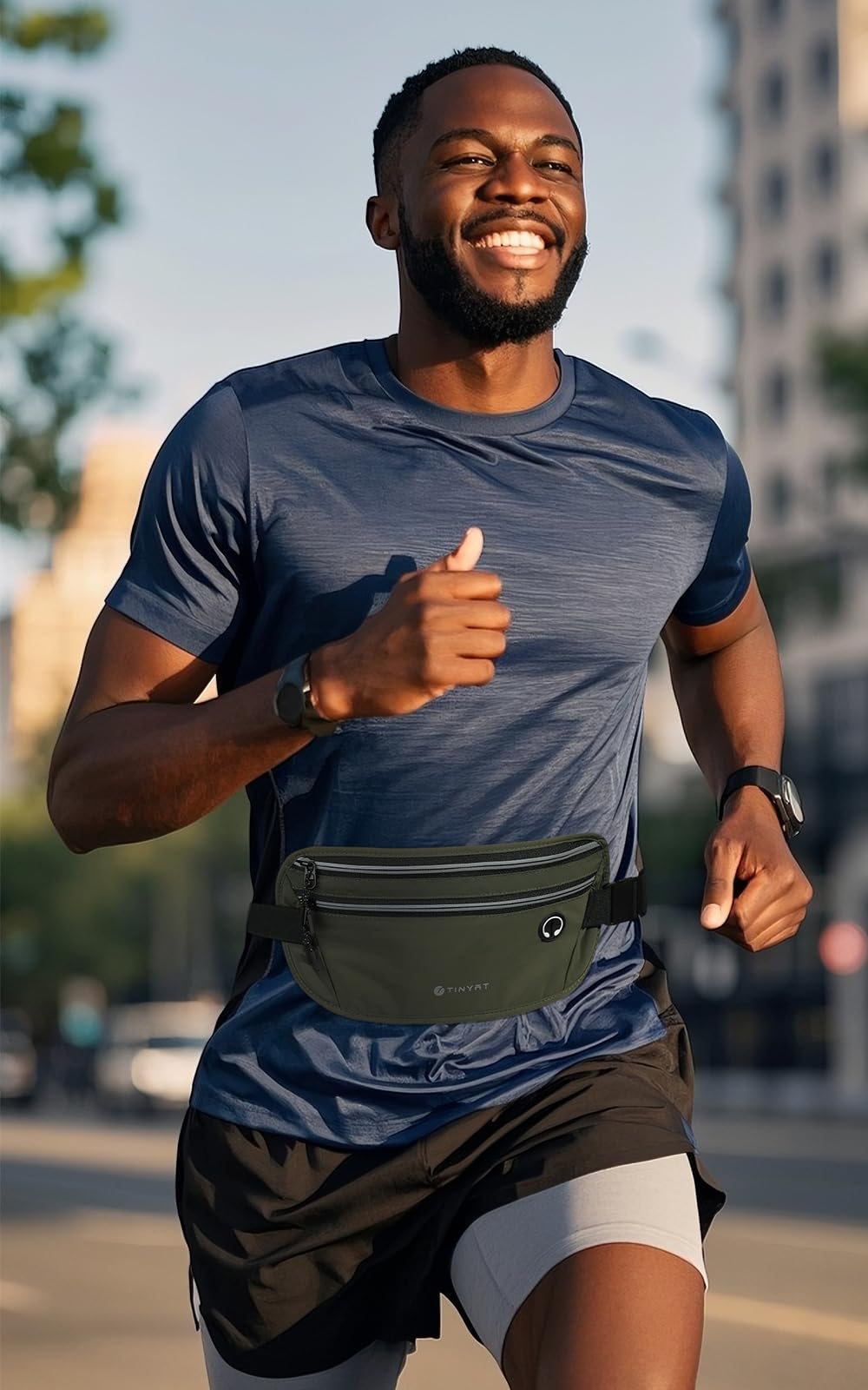 Slim Running Belt for Women Men Runners Fanny Packs With Phone Holder Hidden Pockets Exercise Waist Bag for Marathon Workout