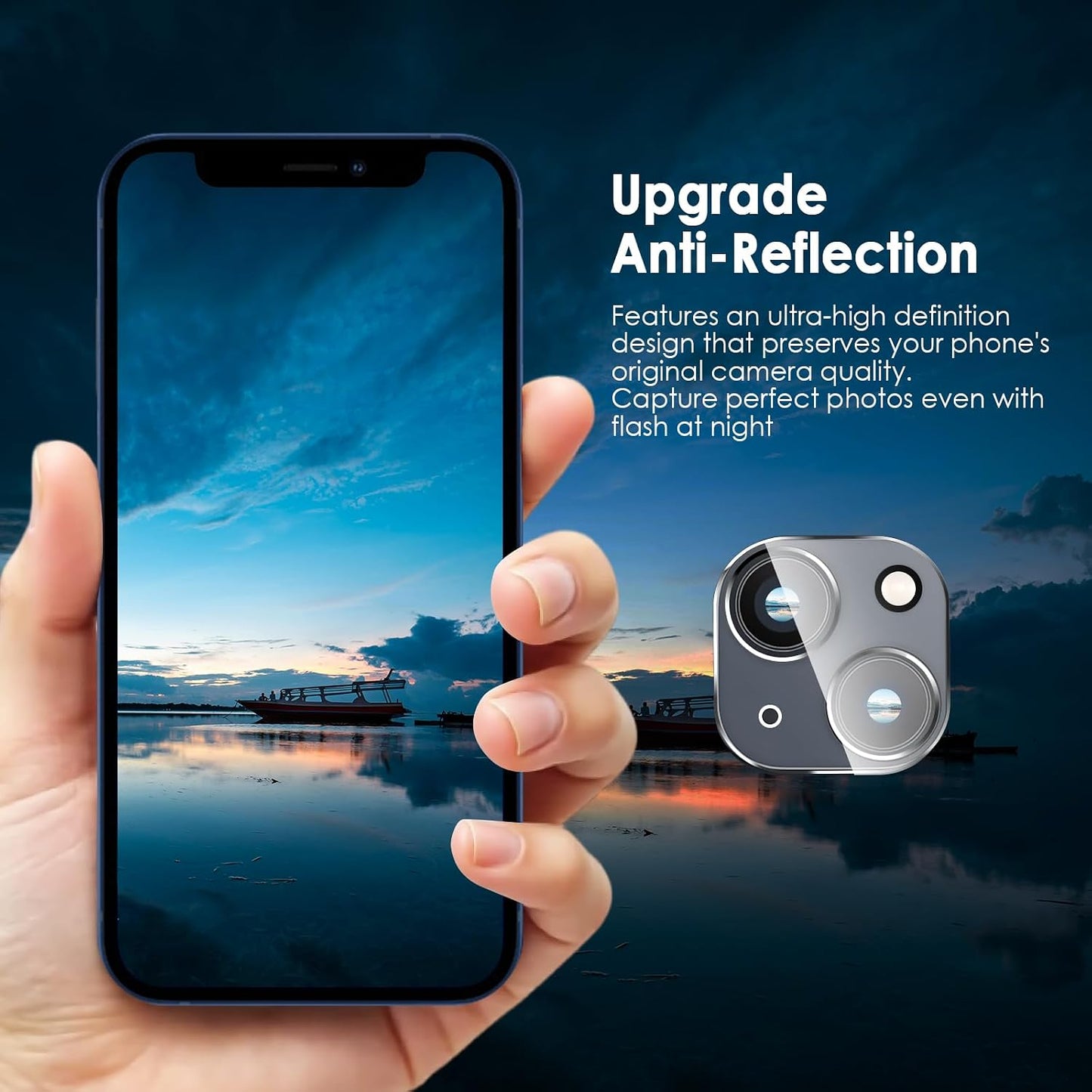 14/14 9H FanTEK Camera Lens Protector for iPhone Plus, Tempered Glass Camera Screen Cover, Ultra HD Clear Acrylic Full