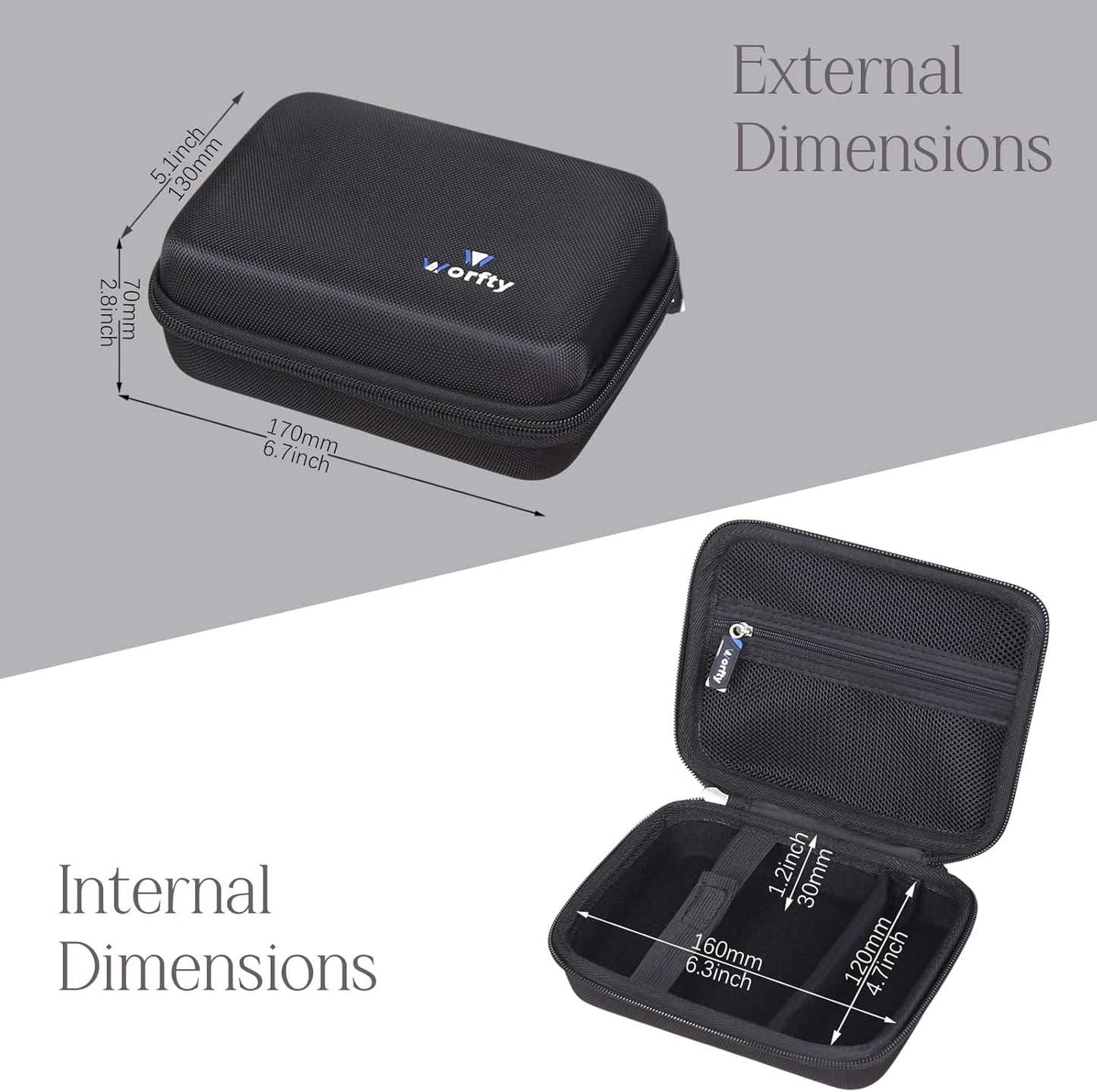 worfty 6 AX3000 AX1500 Case for TP-Link Dual-Band Wi-Fi / Travel Router - Hard Travel Protective Carrying Storage Bag