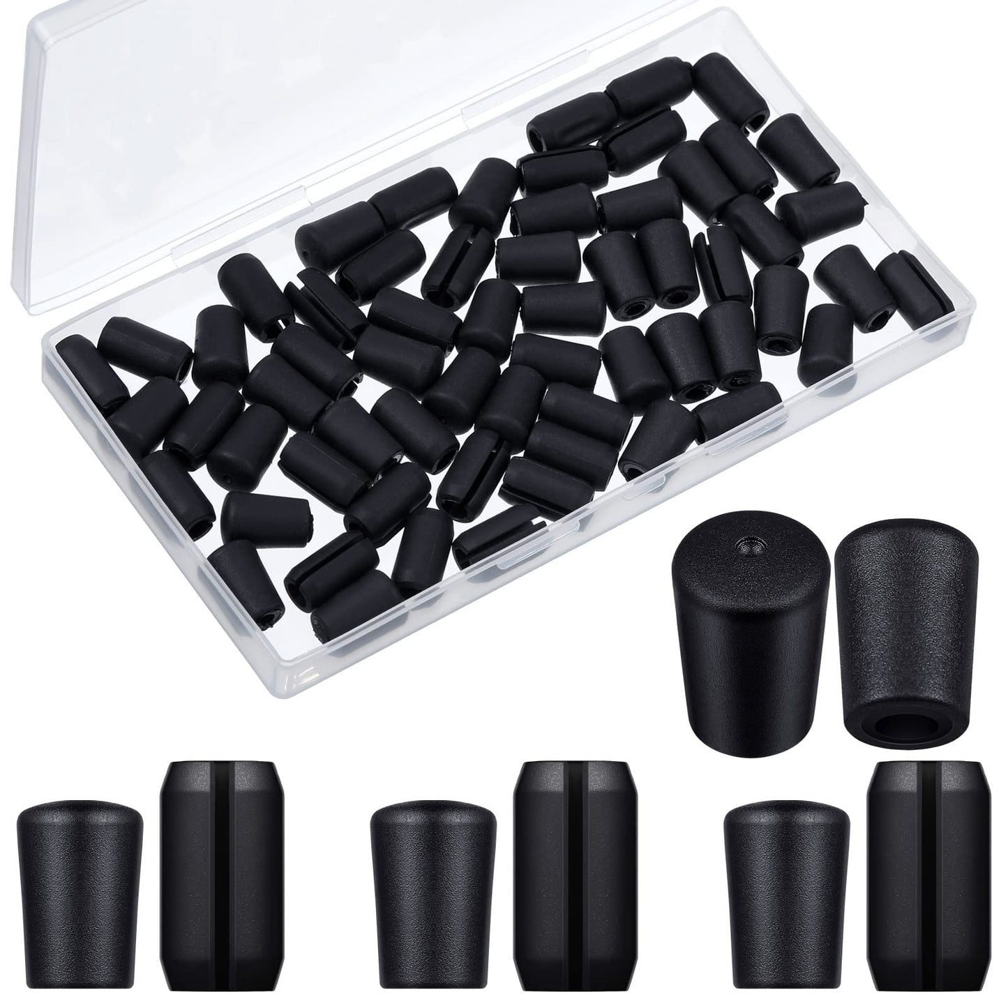 60 Pieces Rubber Feet for Grid Sink Protector Rubber Grid Kitchen Sink Wire Protective Rack Feet Grate Wire Bumper Replacement Protector Parts for Kitchen Rack(Black)
