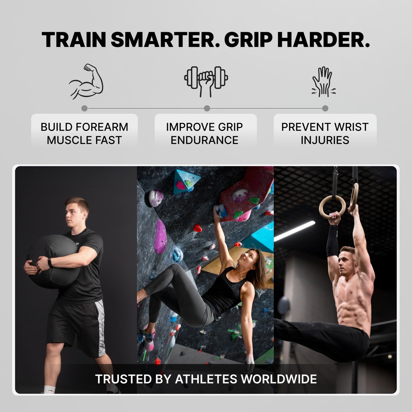 DMoose Fitness Forearm Exerciser - Hand, Wrist and Forearm Strengthener - Durable PVC Anti-Slip Grip Handles and Quick Locking Mechanism - Wrist Roller for Strength Training for Men & Women (Patented)