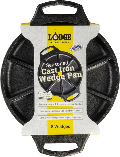 Lodge Cast Iron Wedge Pan - Durable Non-Stick Design for Perfectly Cooked Meals | 10-Inch Size