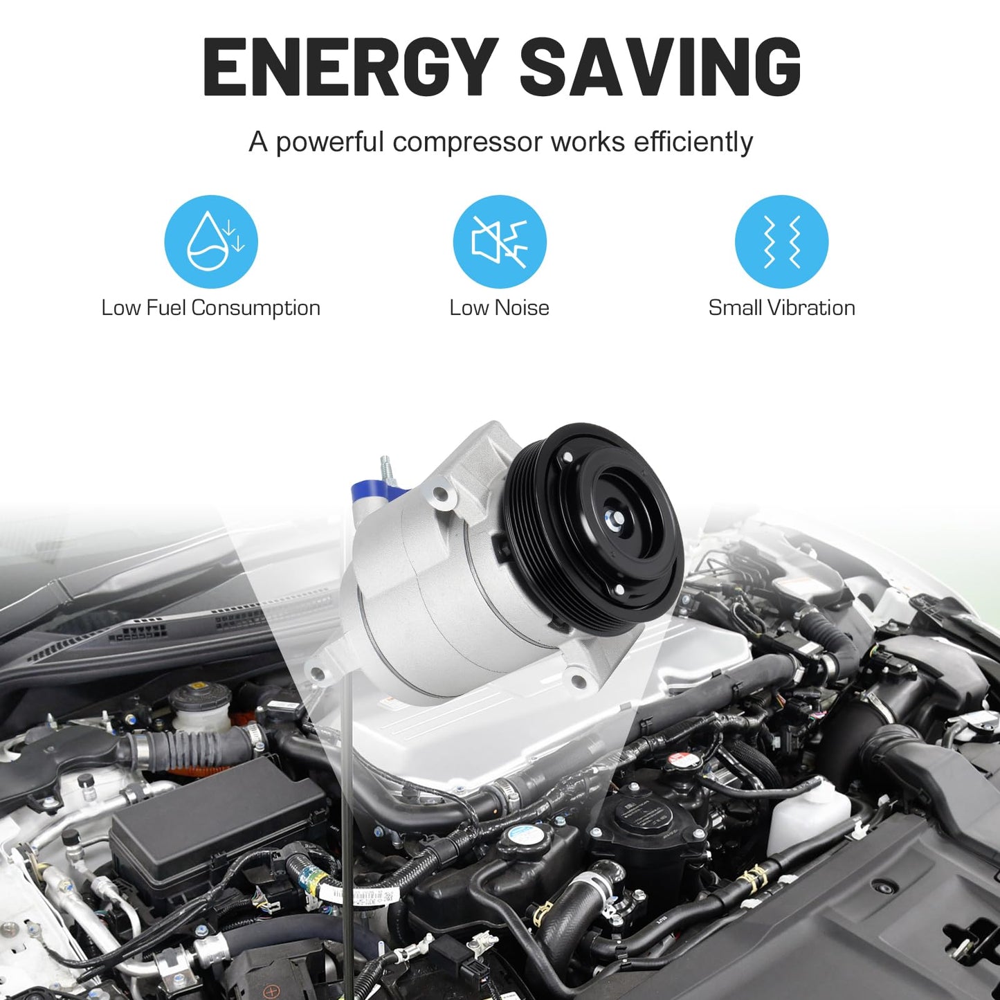 New AC Air Condition Compressor w/Clutch for Chevrolet Camaro (for LS LT Models Only) 3.6L 2010 2011 2012 2013 2014 2015, 1522219 1222219 92229740