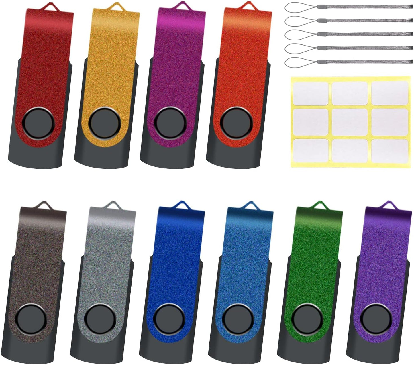 XUANREG 10 Pack 4GB 2.0 Drives,4GB USB Flash Drive,USB Thumb Drive Jump Pen Drive Memory Stick with Sticker Paper