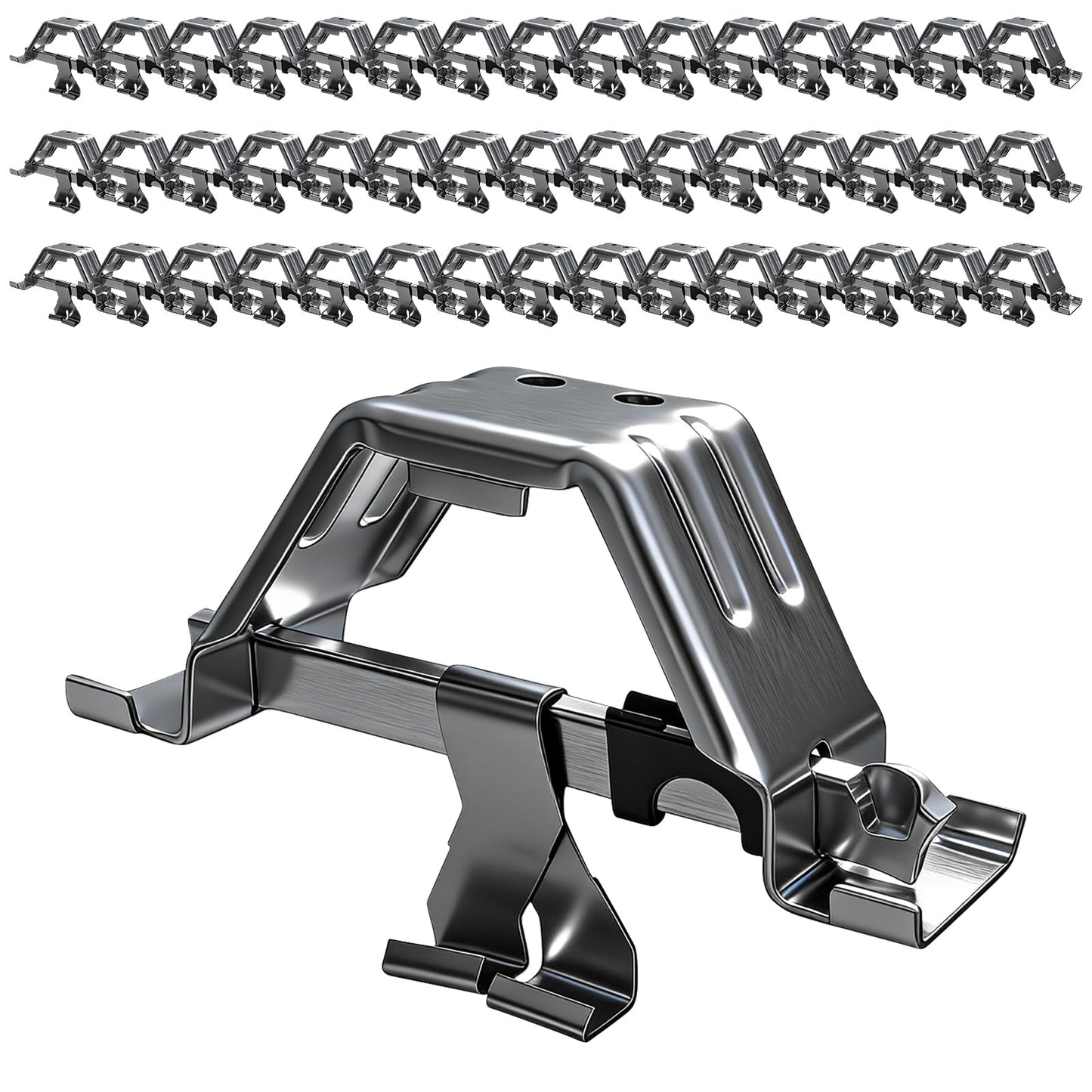 100PCS Galvanized Steel 475 Panel Roof Edge Brackets, 1.5mm Heavy-Duty Standing Seam Roofing Fixing Clips, Durable Color Steel Panel Fasteners for Installers, Builders & Contractors