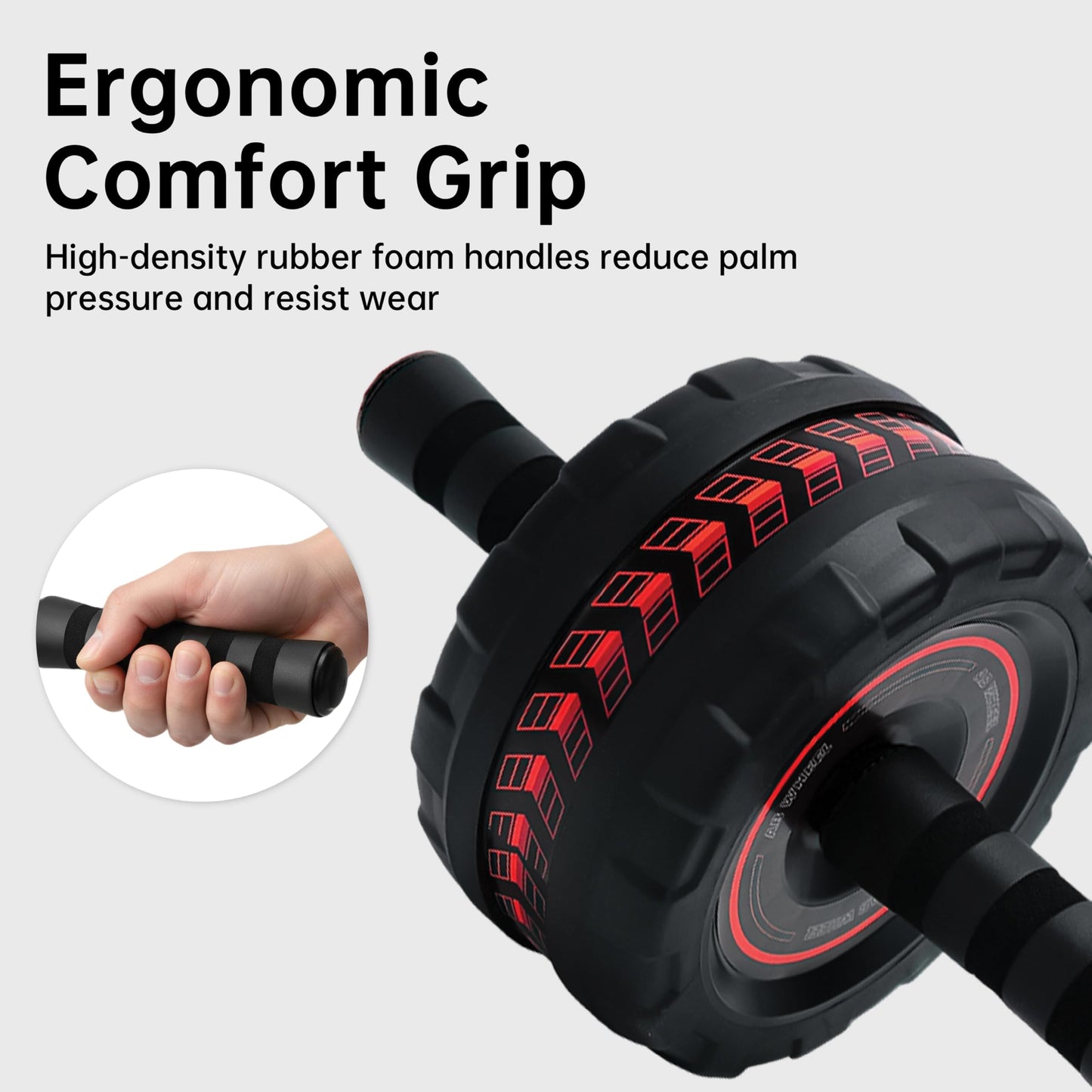 SaintCos Ab Roller Wheel for Abs Workout - Core Strength Training Equipment for Home Gym with Knee Pad, Abdominal Exercise Wheel for Men and Women (Red)