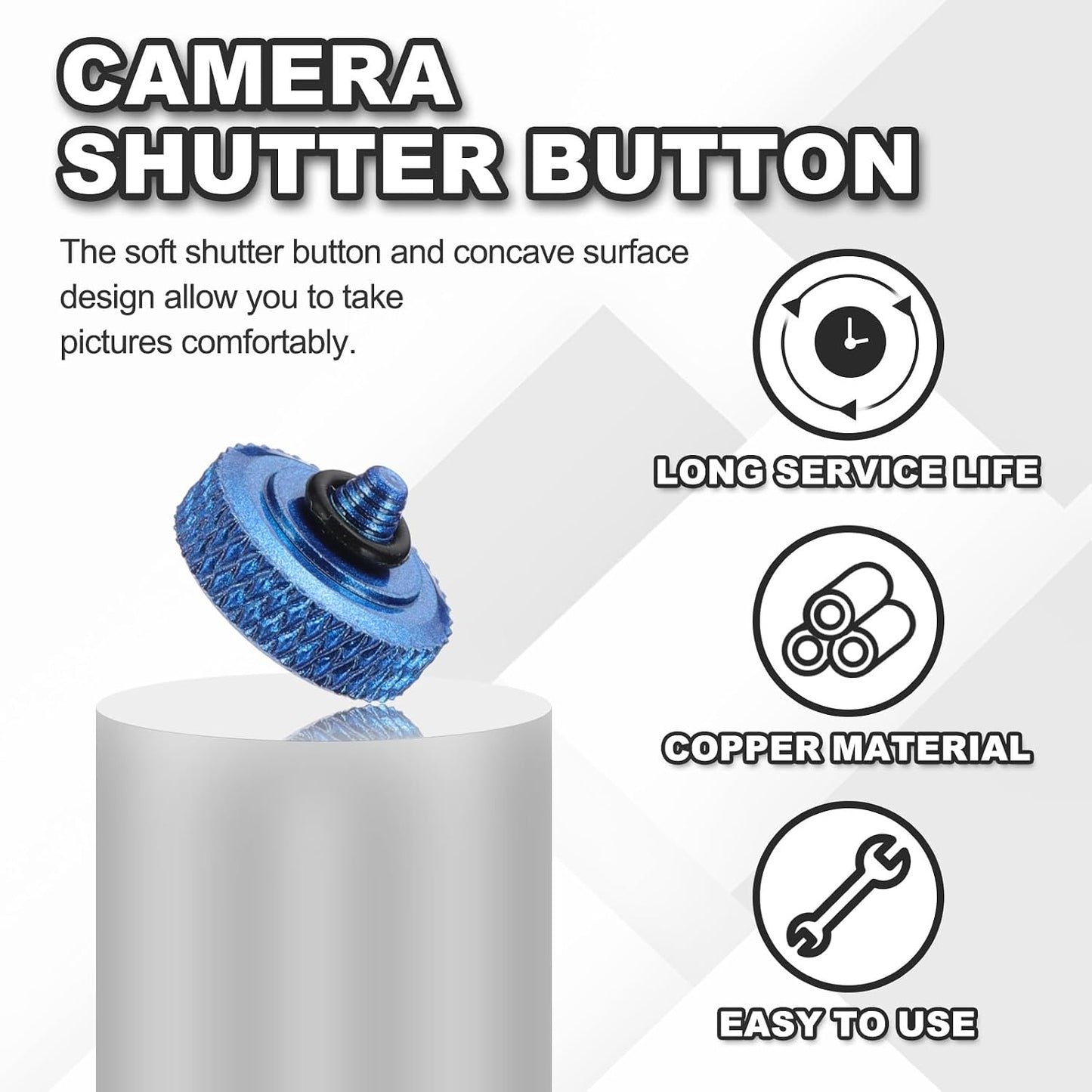 2 Pack 12mm PATIKIL Camera Shutter Button, Concave Surface Shutter Release Buttons Pure Copper Camera Button for Nikon