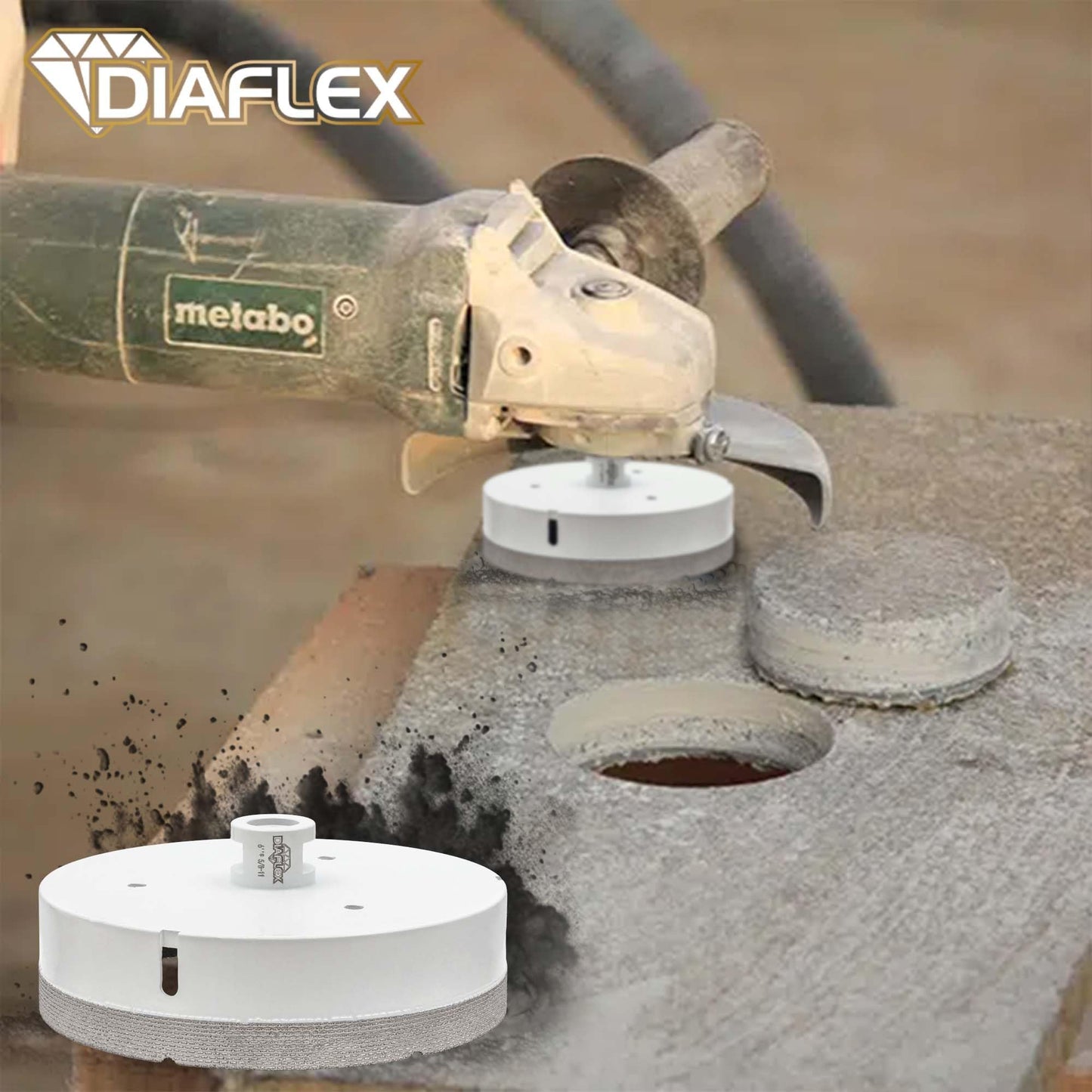 Diaflex Premium Brazed Core Bit – 6" Diamond Hole Saw for Porcelain, Ceramic, Stone, Dekton – 5/8"-11 Thread – Fast Clean Cuts – Vacuum Brazed – Wet or Dry Use
