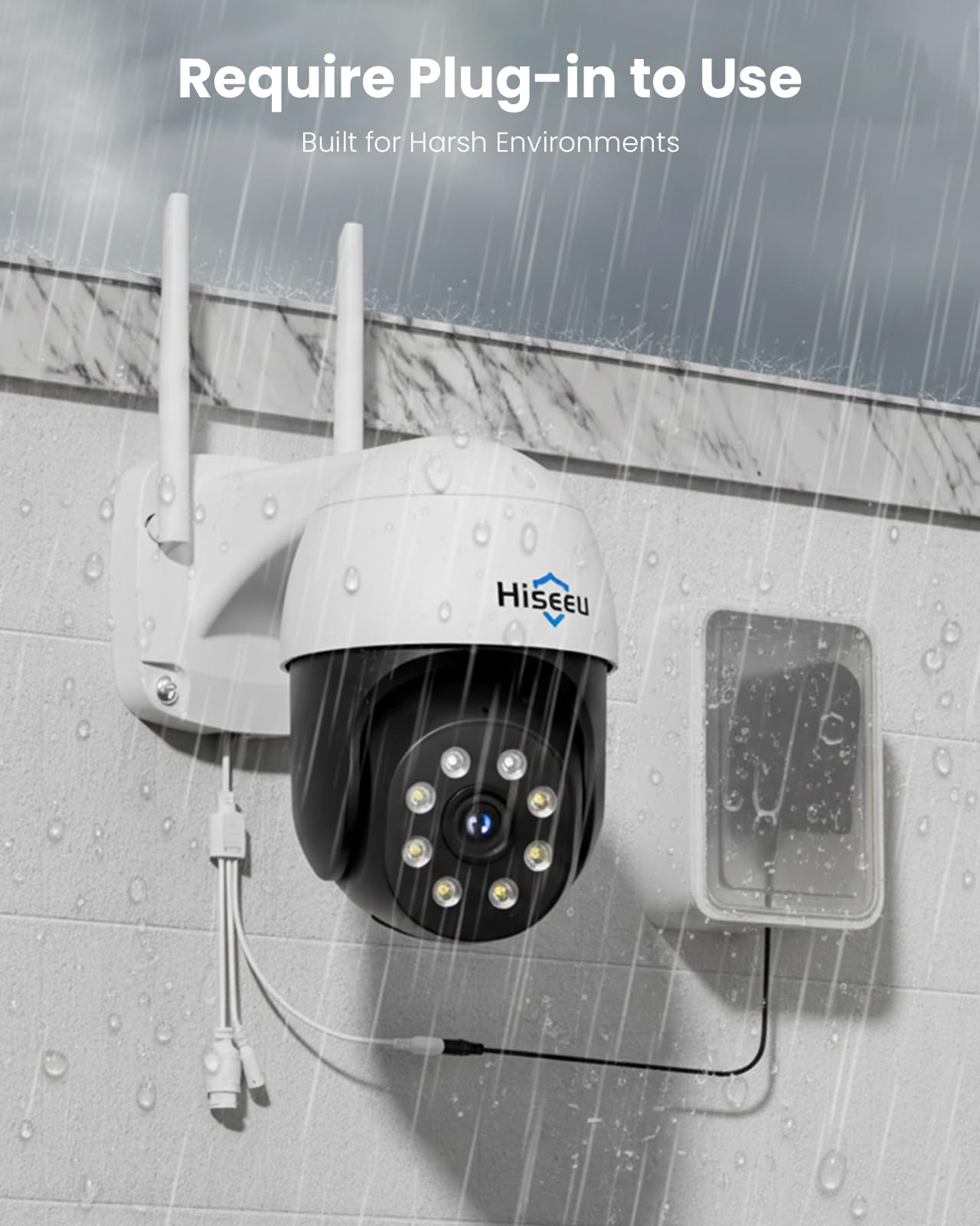 Hiseeu 4K Security Cameras Wireless Outdoor, 8MP 4-Cam Kit, 5G & 2.4G WiFi Cameras System for Home Security, Auto Tracking, Pan Tilt, Color Night Vision, Two-Way Audio, 16CH NVR, 1TB, No Subscription