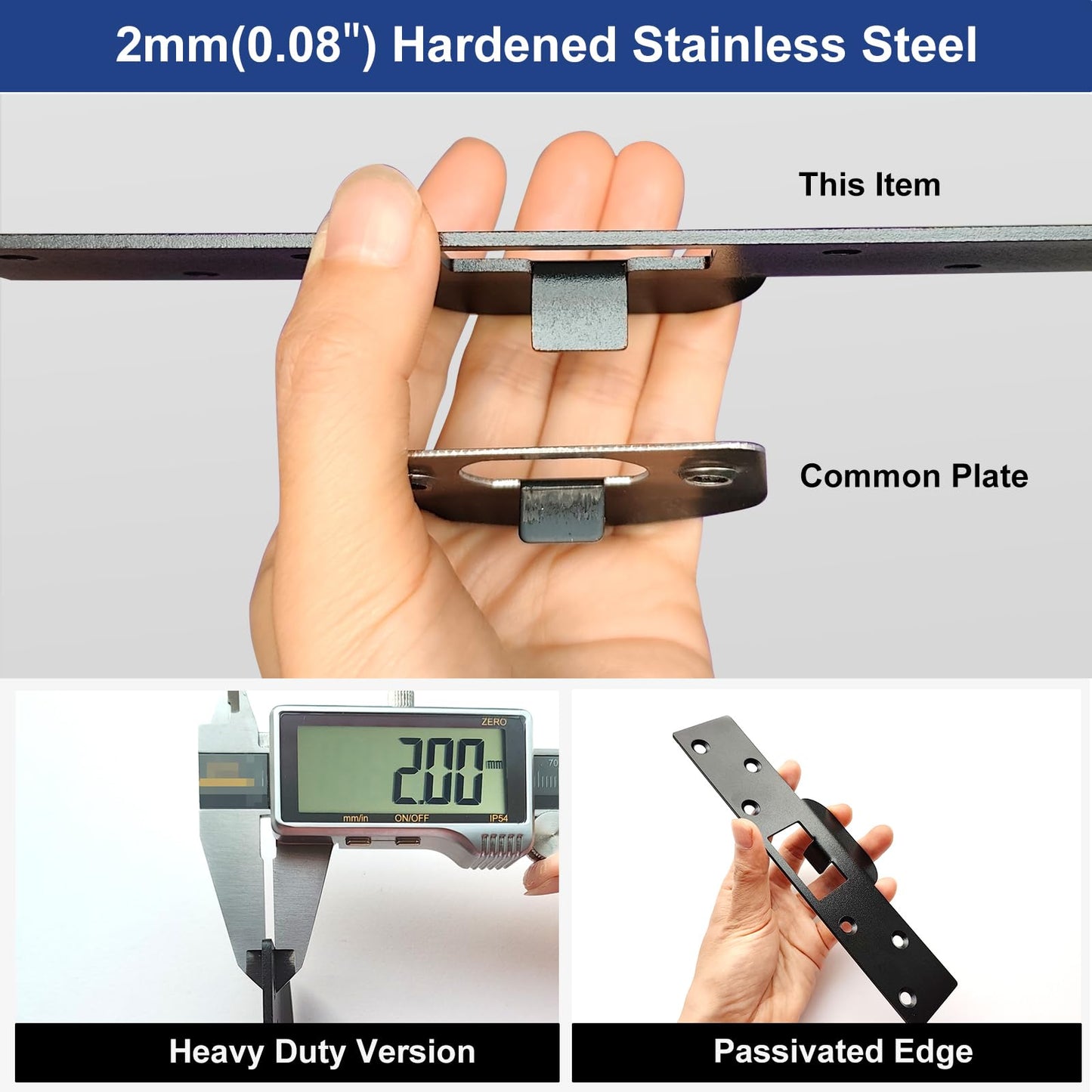 MOSECYOU Extra Long Door Strike Plate 7", Heavy Duty Version, Oversized Striker to Repair Damaged Worn Frame/Slot/Jamb, Large Hole to Fix Latch Sticking, Security Reinforcement Plate