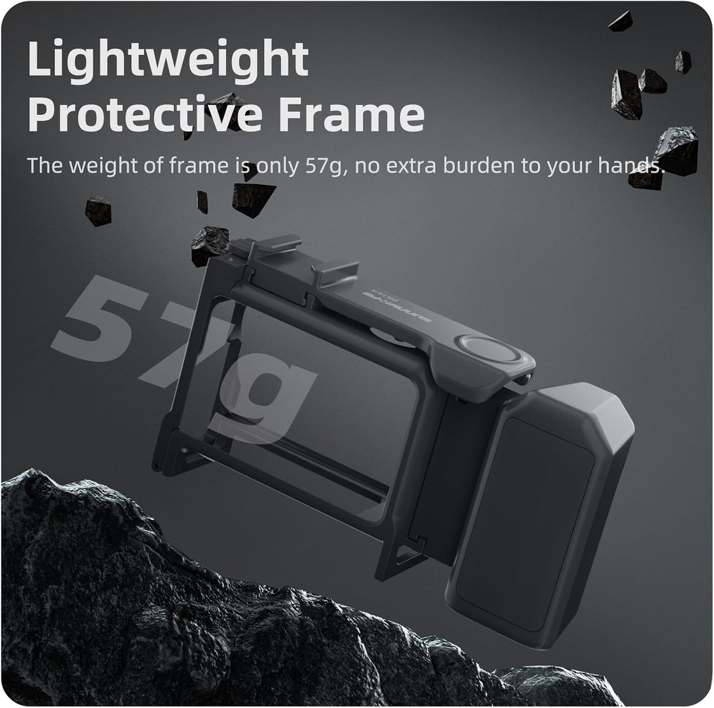 ZEVORO 6 Street Grip Kit for DJI Action with Protective Frame Cage, Plastic Camera Grip Handle Holder with Shutter