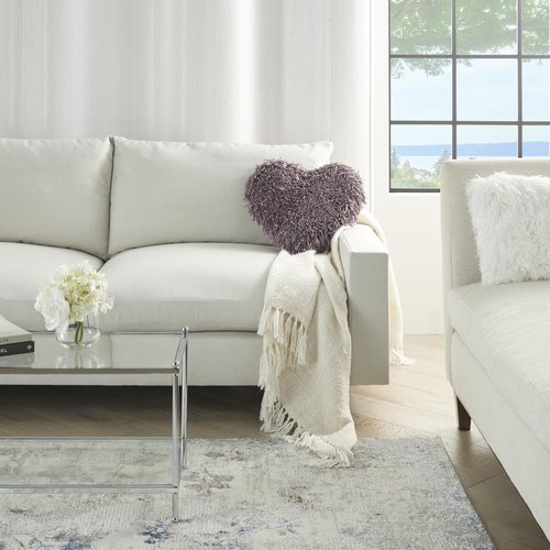 Mina Victory Shag Indoor Lavender 18" x 18" Throw Pillow