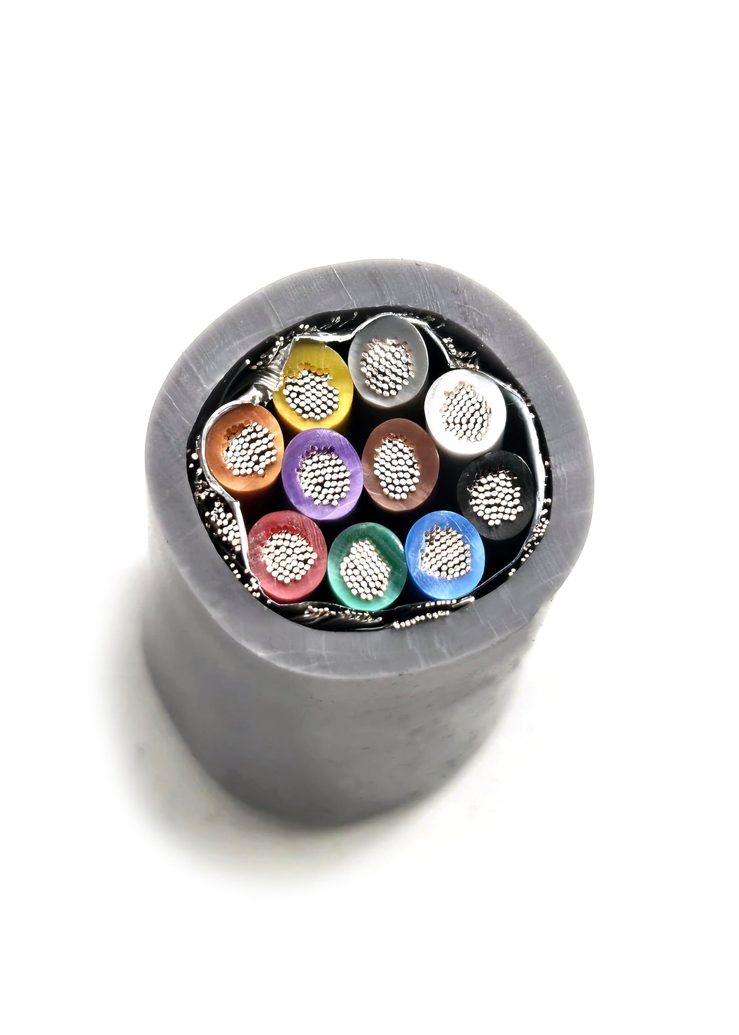 KWANGIL 16AWG 10C AMESB Shielded Cable Wire (UL2464) - Flexible Str TC, PVC Ins, OS+Drain+TC BRD, PVC JKT for CNC Machine, Stepper Motor, VFD Spindle (Gray 50FT)