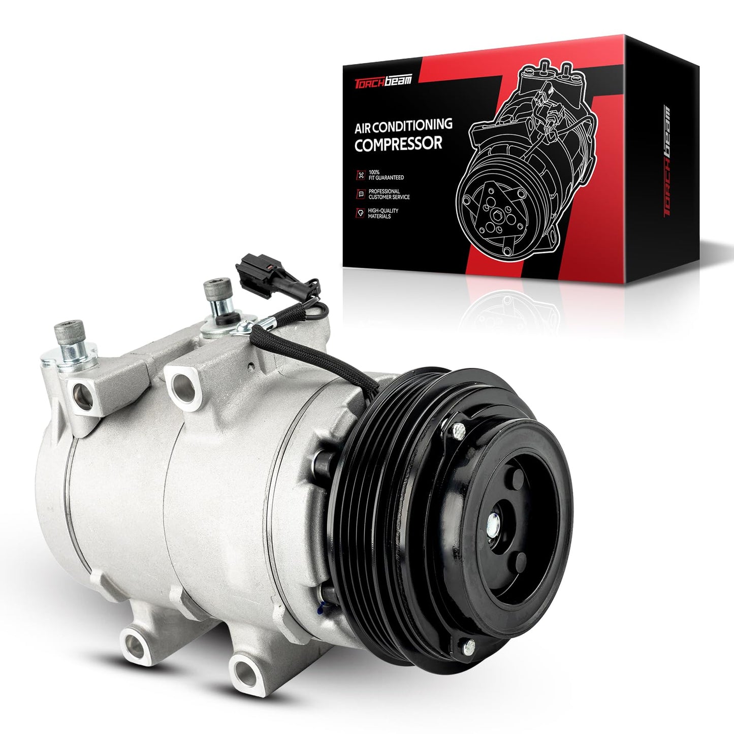 Torchbeam 58190 NEW Automotive Air Conditioning AC Compressor Kit Compatible with Sorento 2003-2006, Replace 19192408, 977013E200, 977013E200RU, CO-10822C, 58190, 57190