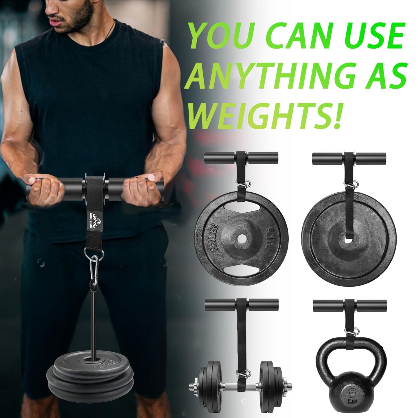 Forearm Strengthener Roller with Loading Pin and Thick Foam Grip – Multi-Functional Wrist Roller & Arm Blaster for Forearm, Wrist, and Grip Strength Training
