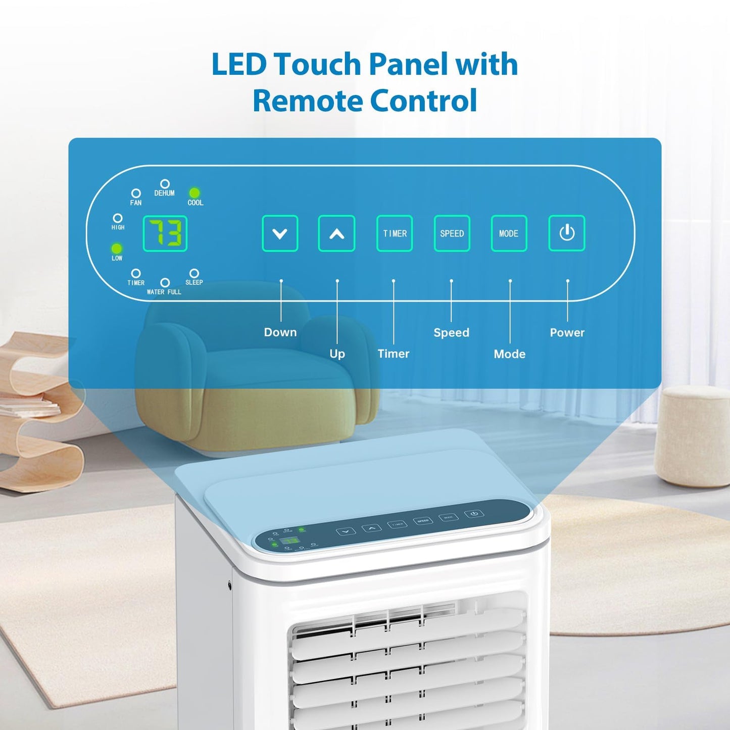 Portable Air Conditioners, Air Conditioners 10,000 BTU 4-in-1 Quiet AC Unit with Cool, Fan, Dehumidifier, Sleep Modes, Standing AC Unit Cools Room up to 450 Sq.Ft, Exhaust Hose & Window Kit