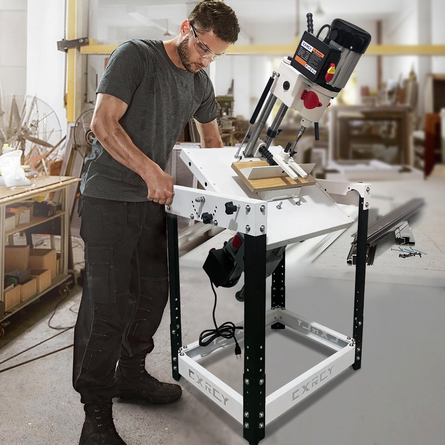 Flip Top Benchtop Machine Table with Rollers for Bolt Two Machines, 24.8”x 20” Flip Top Tool Stand with 4 Leveling Rubber Pad, Flipping Stand Adjustable Height Workbench Holds 400 LBS