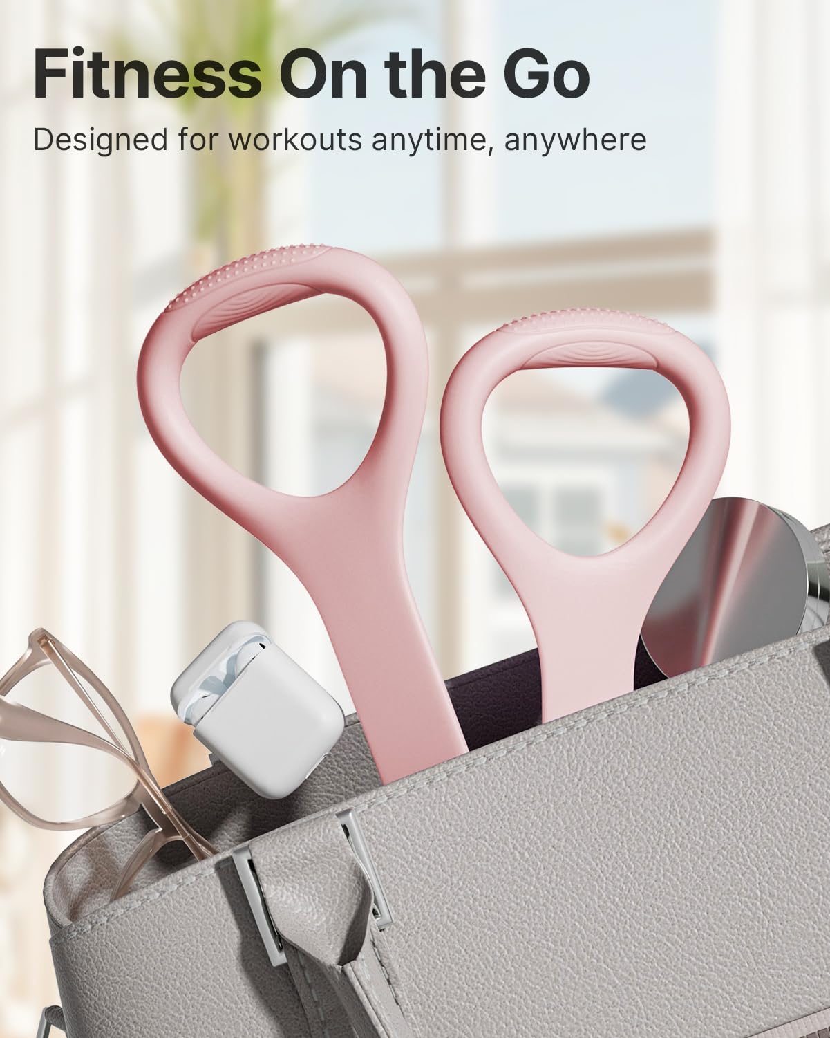 YOTTOY Figure 8 Resistance Band, Elastic Resistance Band with Comfortable Handles for Home Workout, Physical Therapy, Arm, Leg & Glute Training (Pink, 20 LB)