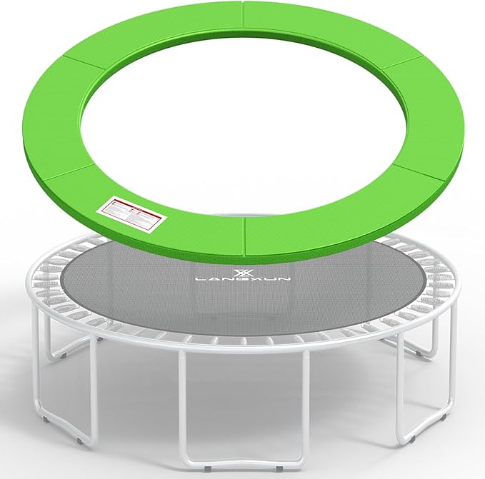 LANGXUN Universal Trampoline Repalcement Safety Pad, 8ft 10ft 12ft 14ft 15ft 16ft Waterproof Surround Spring Foam Cover for Round Frame