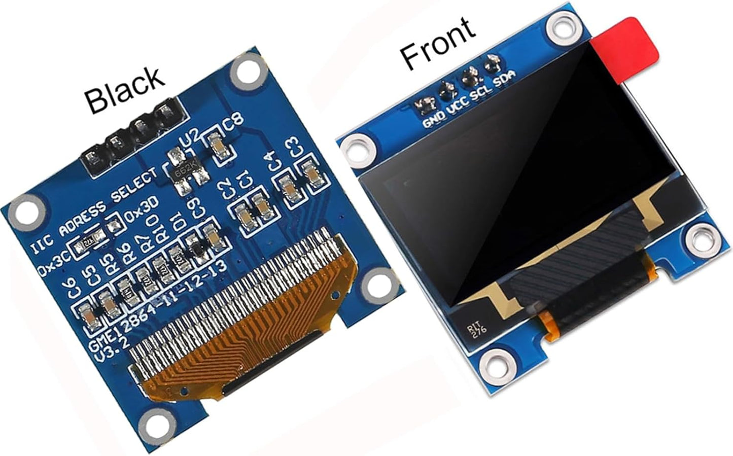 DORHEA 1Pack 0.96 Inch SSD1306 128x64 I2C OLED Display Module Pixel IIC Self-Luminous Screen Board White Compatible
