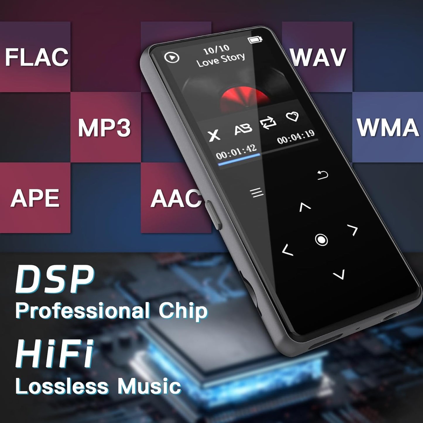 Vaktare Gud 128GB MP3 Player with Bluetooth, Portable Music Player with Built-in Speaker, Enjoying Your Digital Music