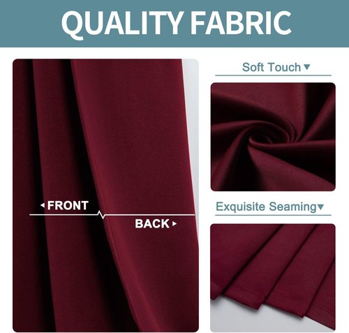 ChrisDowa Small Window Curtains - Grommet Thermal Insulated Room Darkening Panels (Burgundy Red, 42 x 36 Inch)
