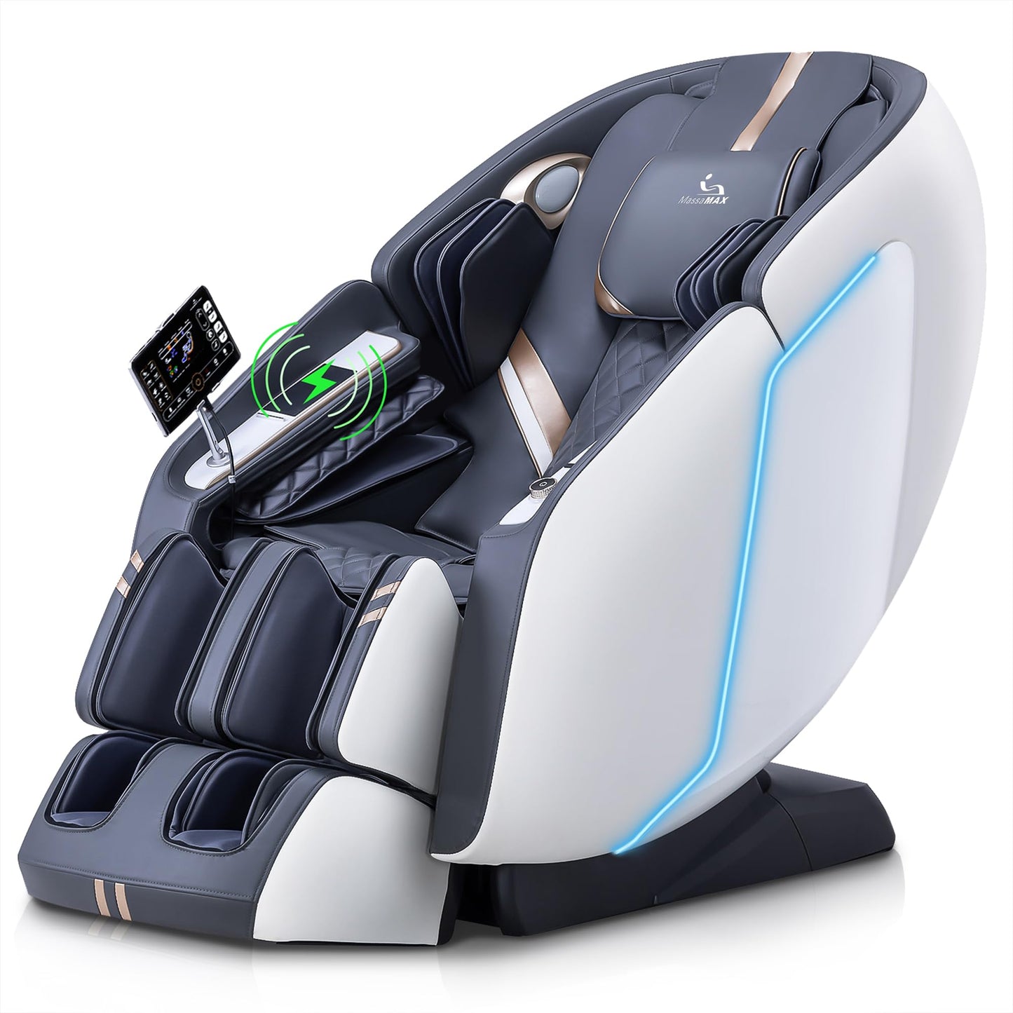 MassaMAX 4D Full Body Massage Chair for Daily Comfort Upgrade-Yoga Stretch, AI Voice Control, 55" SL Track, Zero Gravity, Extendable Footrest, 15 Modes, Foot Rollers, Waist & Calves Heating with Cover