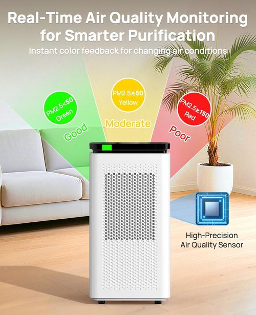 **Air Purifiers | H13 True HEPA Filtration for Large Rooms up to 3500 Ft² - 99.97% Allergen Removal**