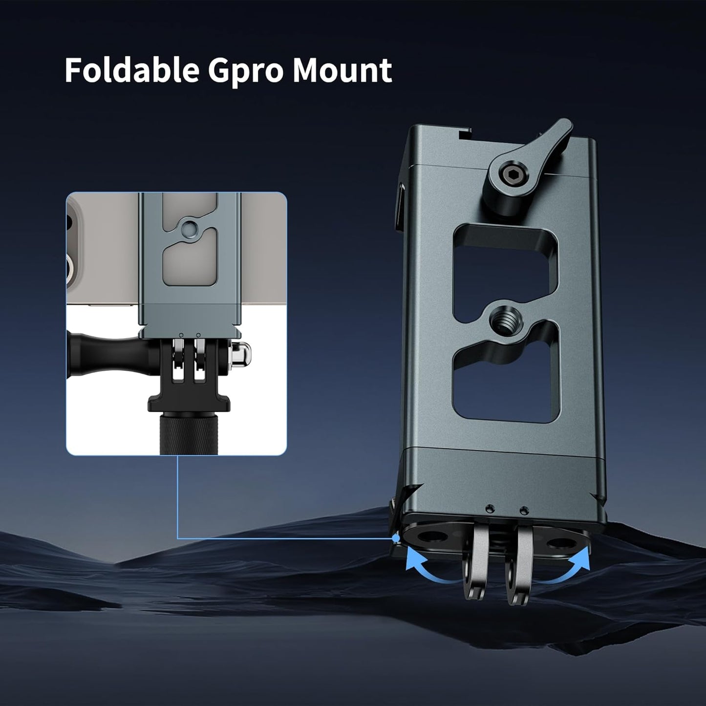 CAMOLO GEEK Metal Phone Tripod Mount Arca Port & Action Camera Adapter, Adjustable Smartphone Tripod Adapter Clamp Cell