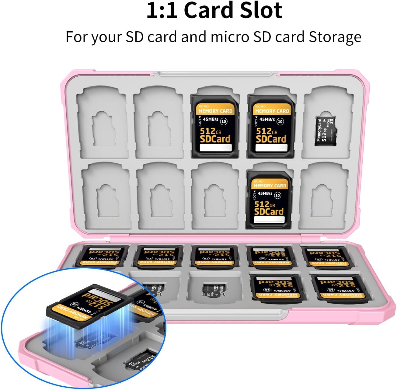 Anyskill 40 20 20 Memory Card Case with Slots for Micro SD SDXC SDHC TF Cards and SD SDXC SDHC Cards, SD Card Holde