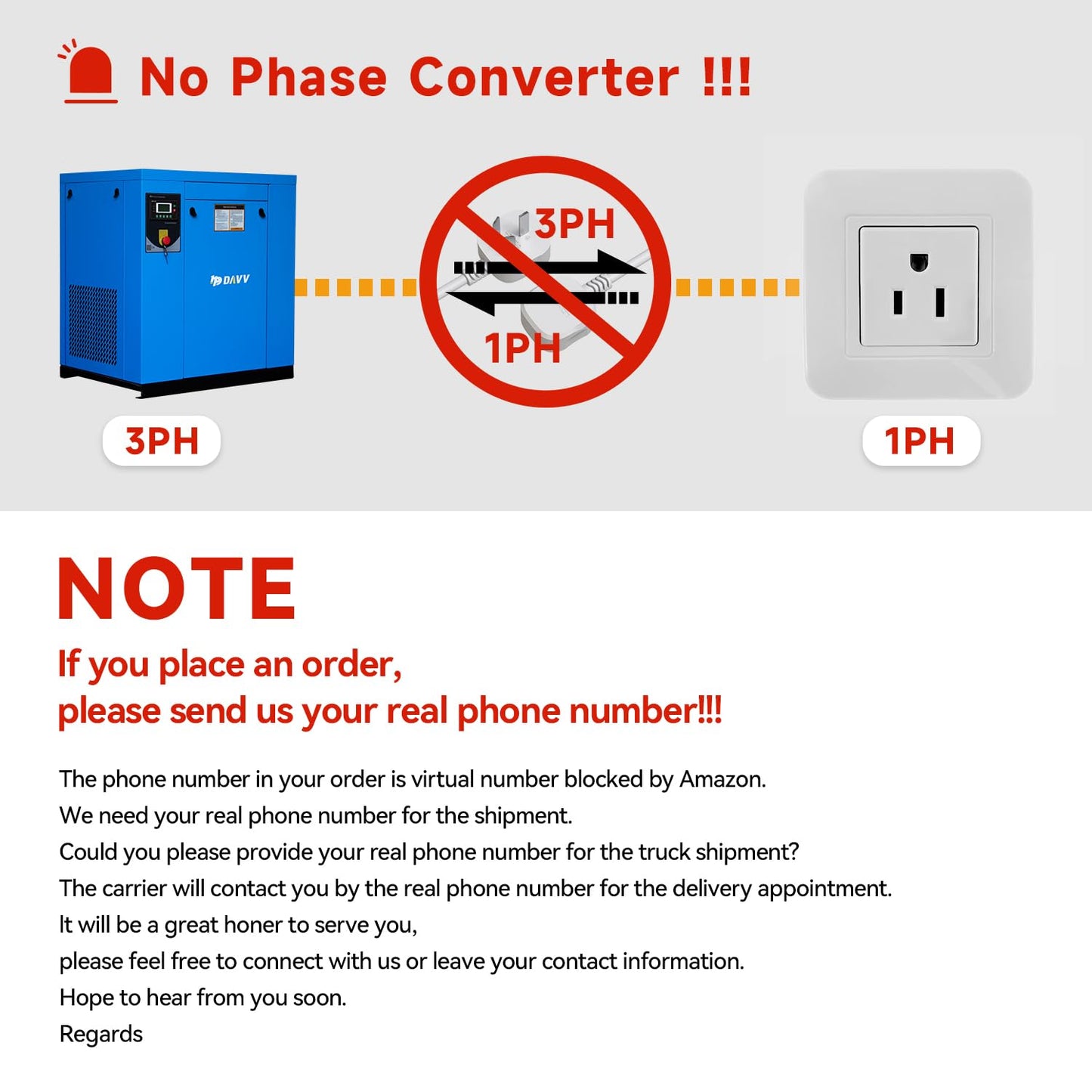 HPDAVV Rotary Screw Air Compressor 55KW 75HP 208-230V/60Hz/3-Phase Heavy Duty Stationary Industrial Air Compressed System 350CFM Max.Pressure 125PSI Commercial Air Compressor