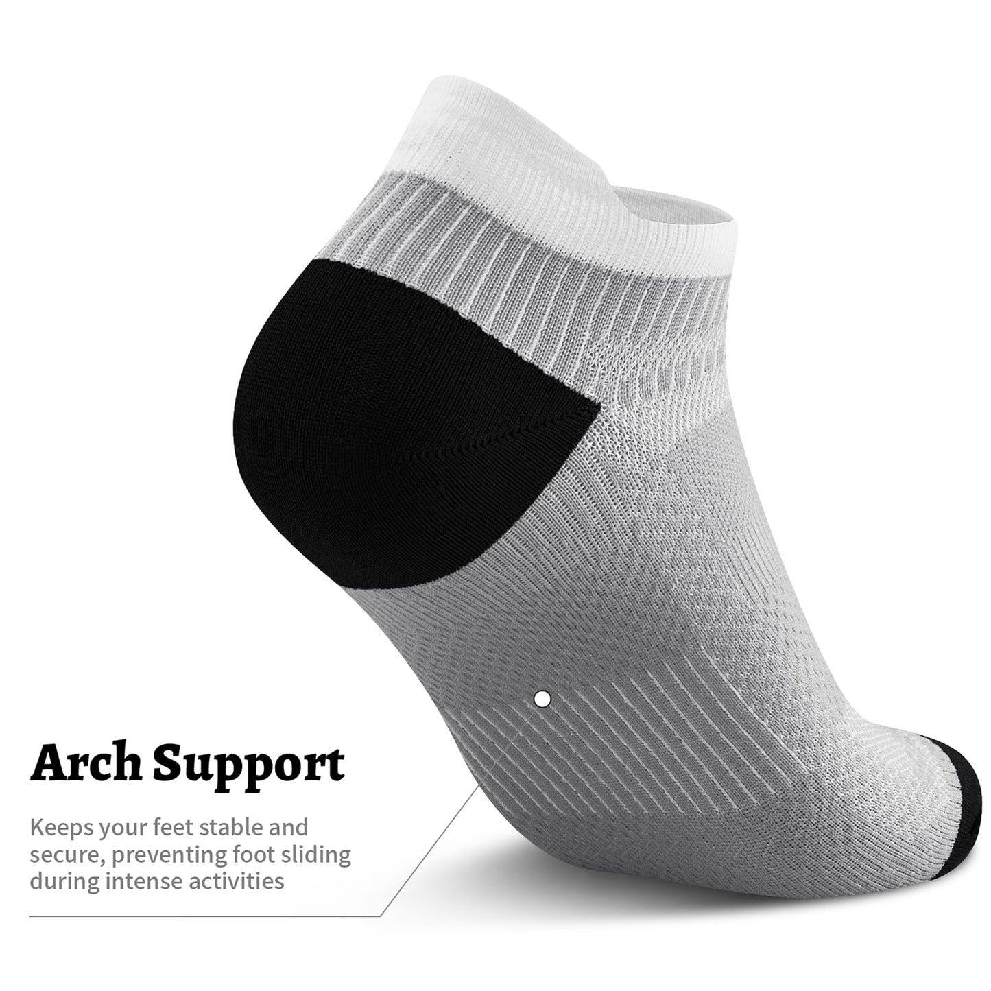 PAPLUS Compression Socks for Men & Women, Low Cut Ankle Running Socks with Arch Support, Plantar Fasciitis Relief for Walking, Cycling, Golf, Travel, Nurses
