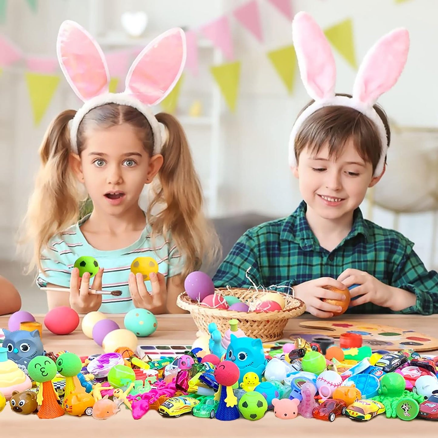 Skiennix Party Favors - 64 Pcs Small Toy Prizes for Kids | Easter Basket Stuffers & Classroom Rewards