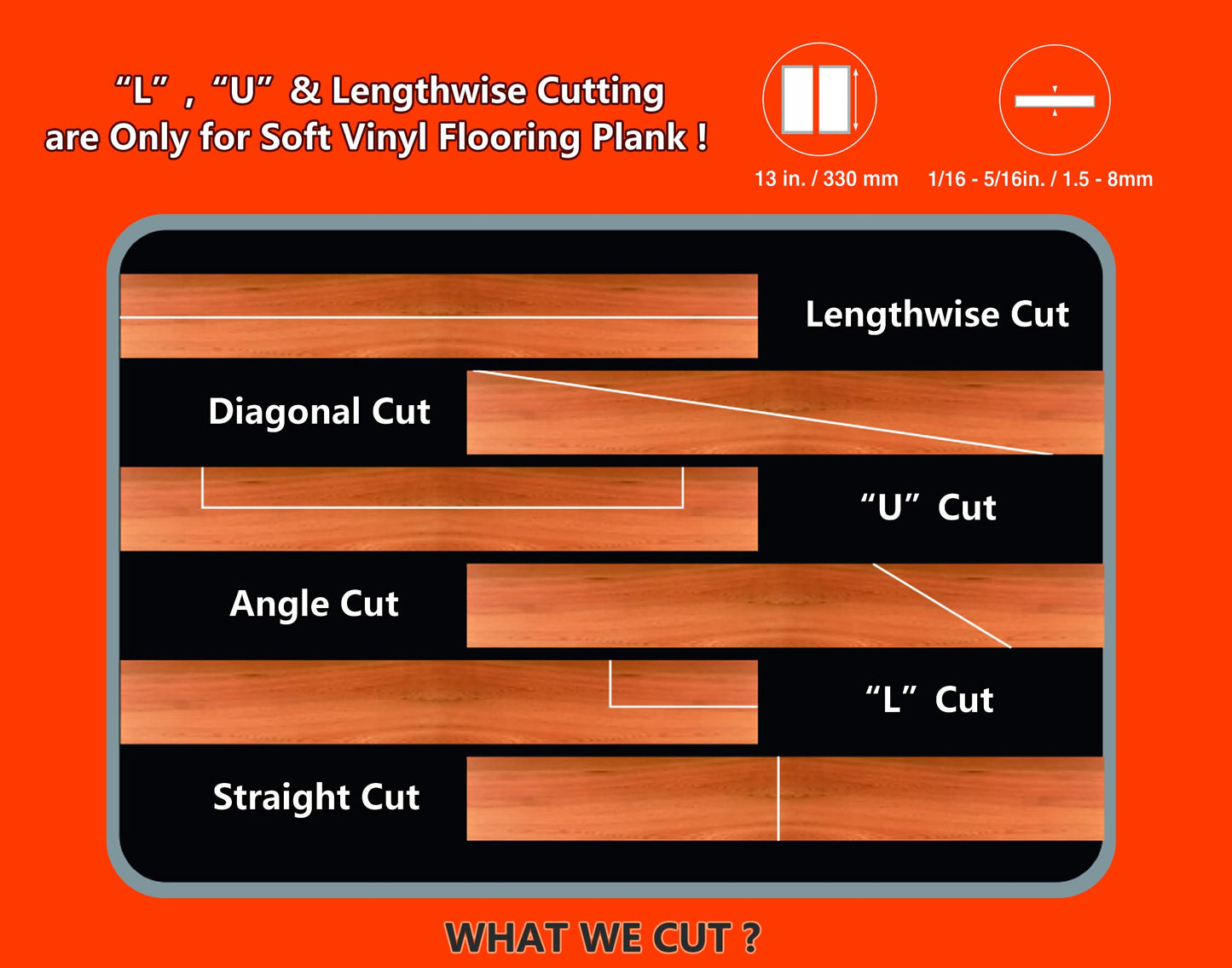 CUTTEREX 13 INCH 360° VINYL Floor Cutter for VCT, LVT, PVC, Rubber Floor and VINYL Plank