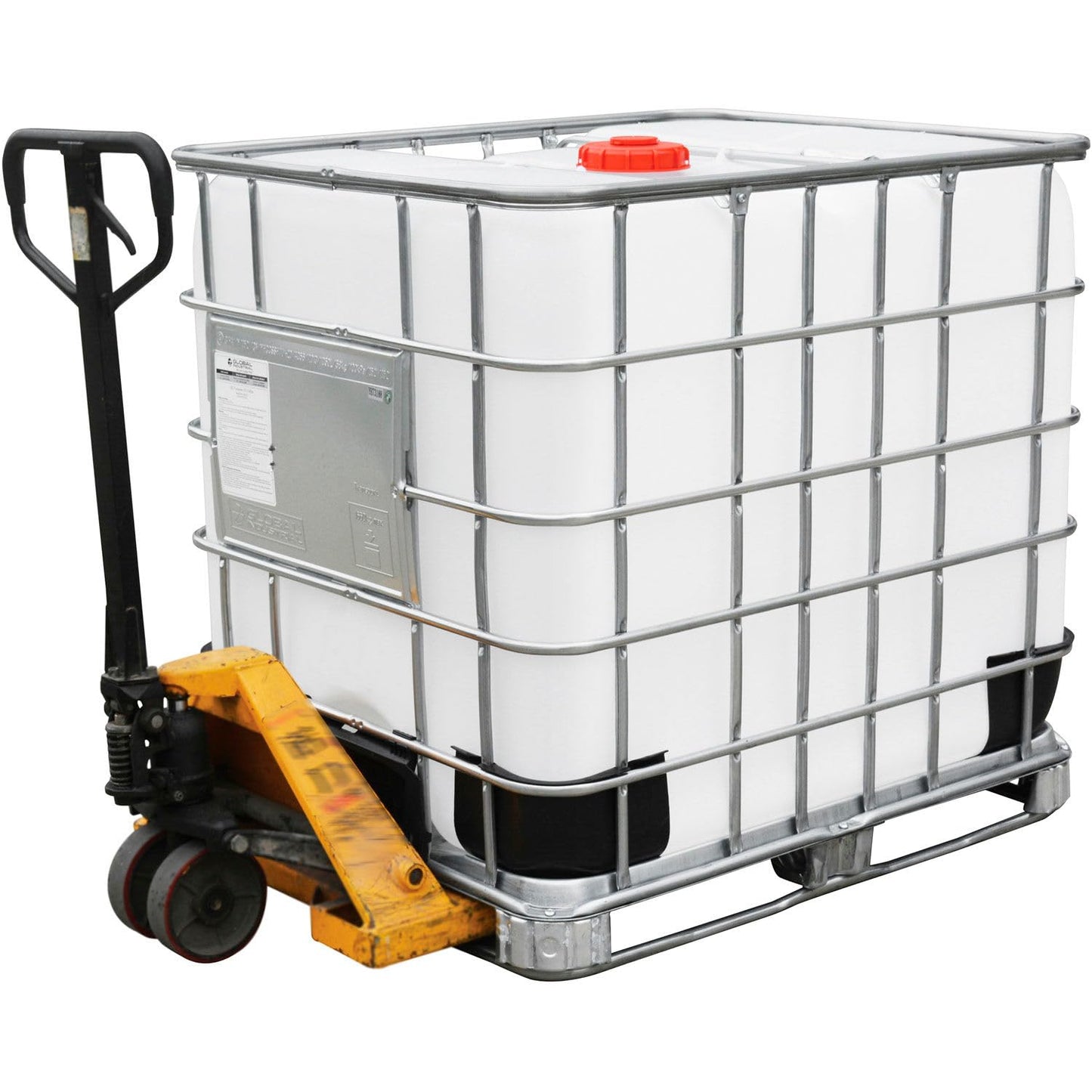 Global Industrial IBC Container 275 Gallon UN Approved, Corrosion-Resistant Composite Metal Pallet Base, for Hazardous and Non-Hazardous Liquid Transportation, 47-1/2"L x 39-1/2"W x 45-1/2"H