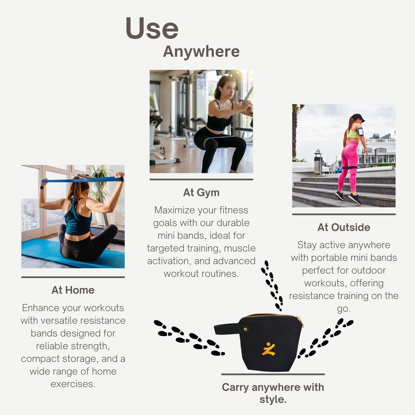 ZYVE Resistance Bands Set for Women & Men –12" Heavy Duty Natural Rubber Exercise Loop Bands for Legs, Glutes, Strength Training, Stretching, Physical Therapy, Home Workouts-Pack of 5 with Carry Pouch