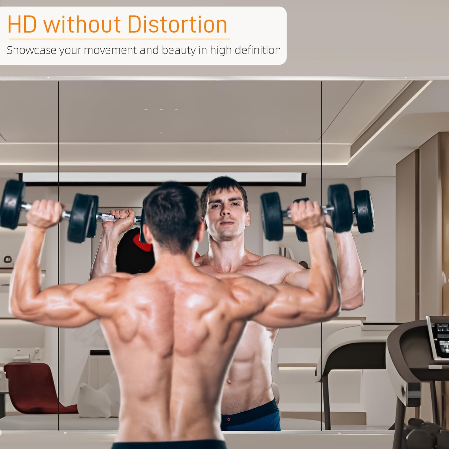 pertetey Home Gym Mirror, 2Pack 67X24 Inch Frameless Large Tempered Glass Wall Mounted Full Mirror for Gym, Yoga Studio, Dancing Studio