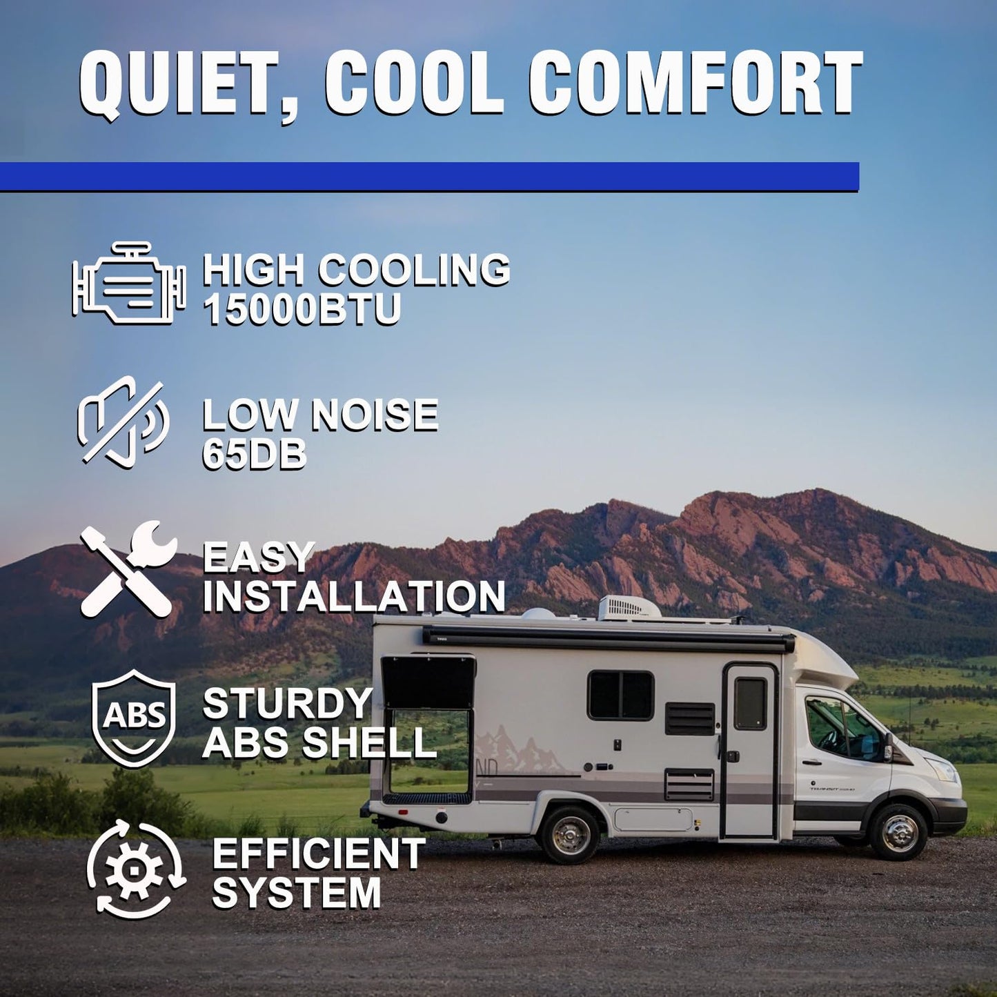 Aspligo 115v air conditioner 15000BTU Rooftop RV Air Conditioner, Hating and Cooling 115 volt Quiet Indoor Outdoor rv camper ac unit for Motorhome Sleeper Semi Truck Trailer Rotary compressor