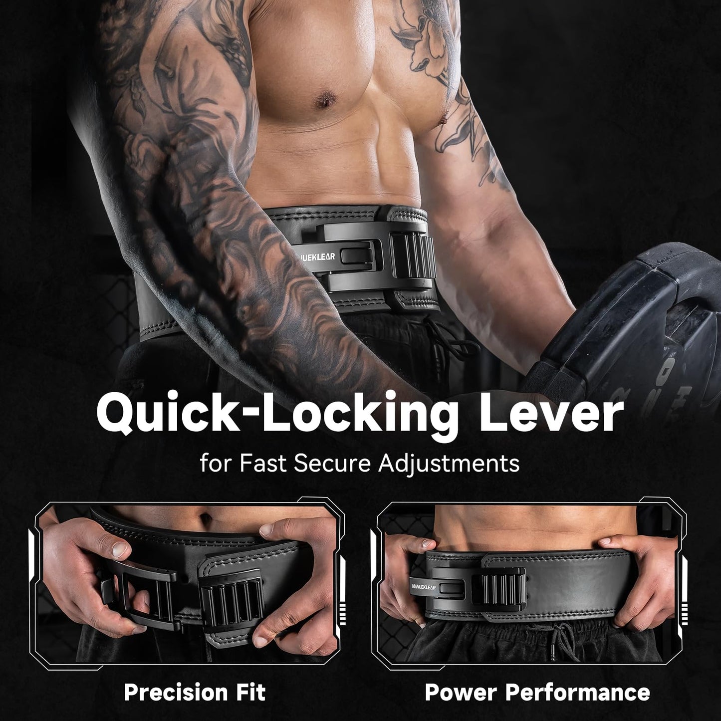 Lever Lifting Belt for Man and Women, Weightlifting with Adjustable Heavy Duty Buckle, Professional Weight Lifting Belt