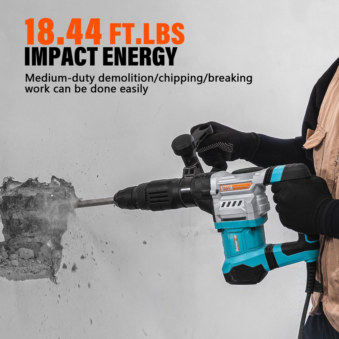 Berserker 16-Pound SDS-Max Demolition Jack Hammer with 6 x 15 In. SDS Max Wide Scaling Chisel