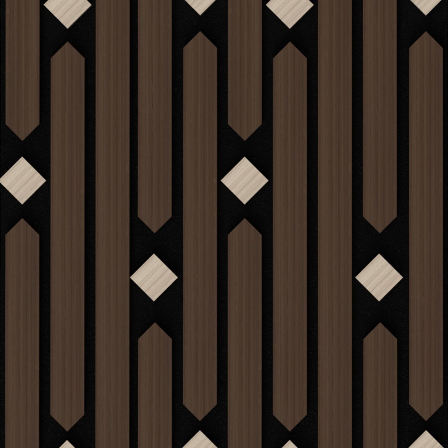 PVC Acoustic Wall Panels, Geometric Sound-Reducing Panels with Built-in Acoustic Layer, 23.6 × 47.2 Inches, 4 Panels per Box, Modern Decorative Wall Panels (Grey) (Walnut)