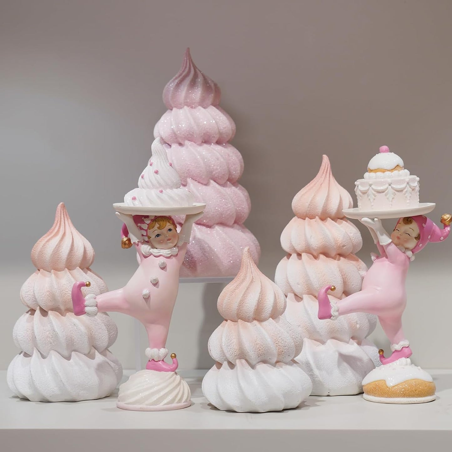 Resin Fantasy Meringue Tree Ornaments by Christmas Decorations | Unique Indoor Home Decor for Dining Table, Desk & Shelf - 11x11x21cm