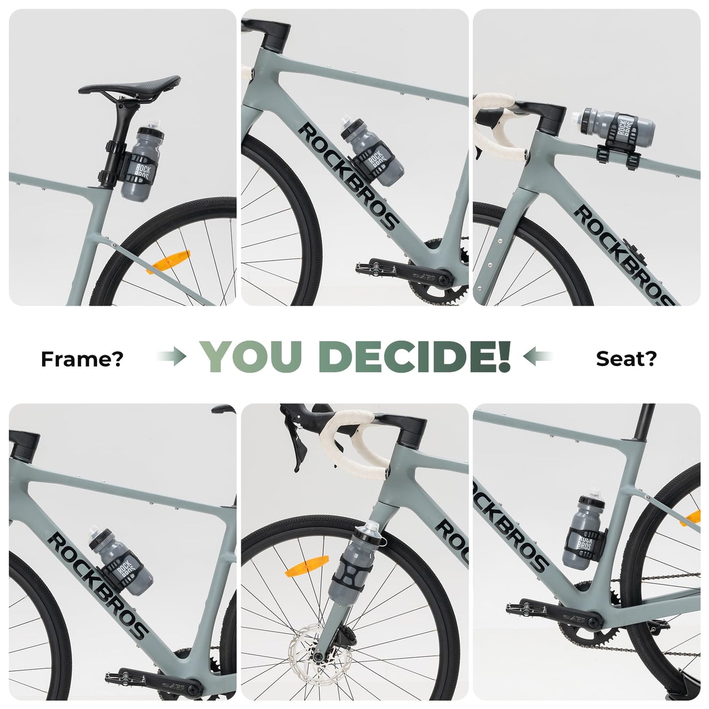 ROCKBROS Magnetic Strap Water Bottle Holder with Quick-Release Button for Road Bikes, Mountain Bikes, Scooters, Backpacks, and Folding Bikes