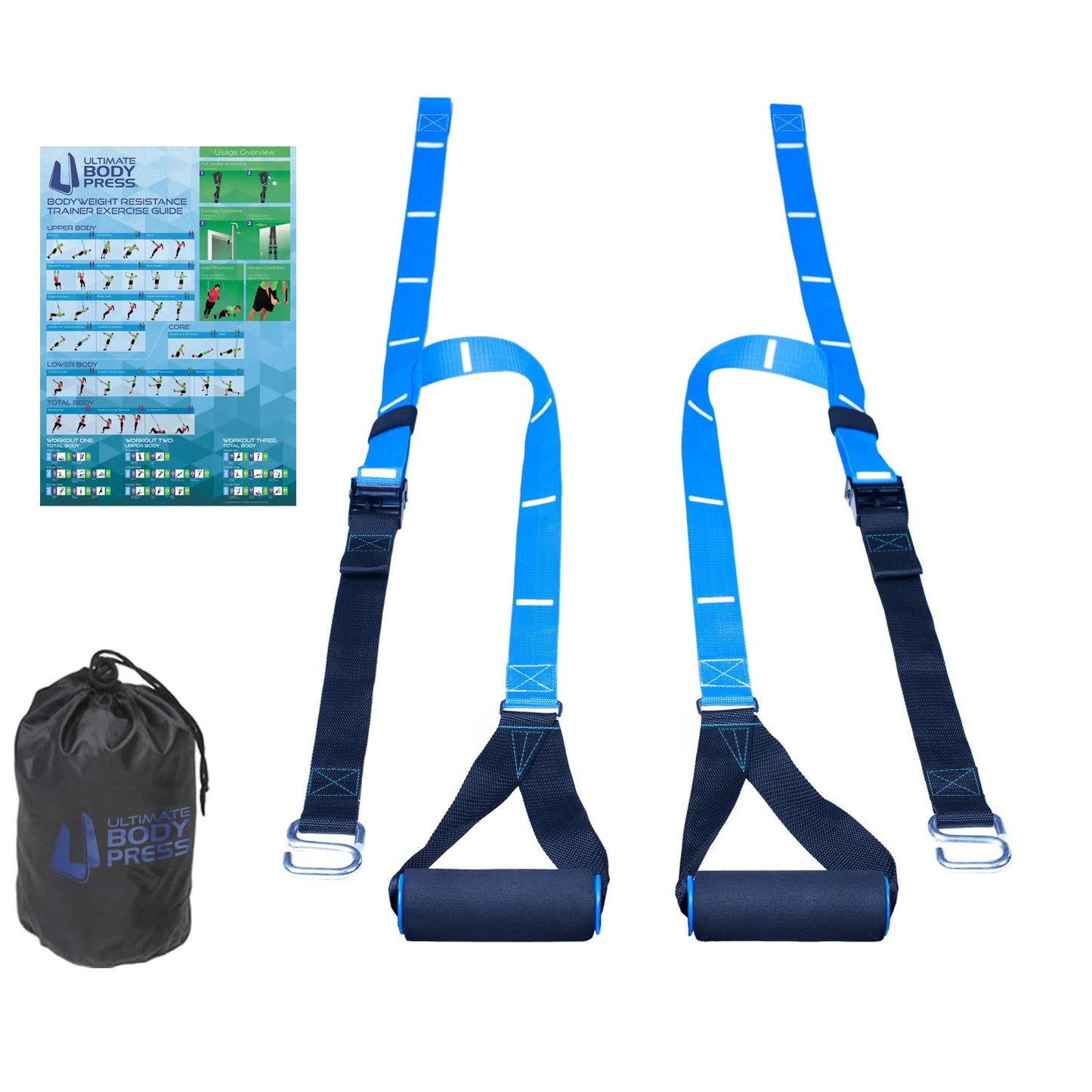 Ultimate Body Press Body Weight Resistance Trainer – Complete Functional Training System with Door Anchor & Quick S-Hooks – Professional Strength Straps for Full Body Workouts