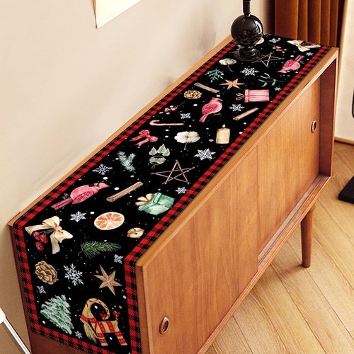 Nepnuser Yule Table Runner - Pagan Christmas Decoration for Winter Solstice | 13" x 72" Home Decor
