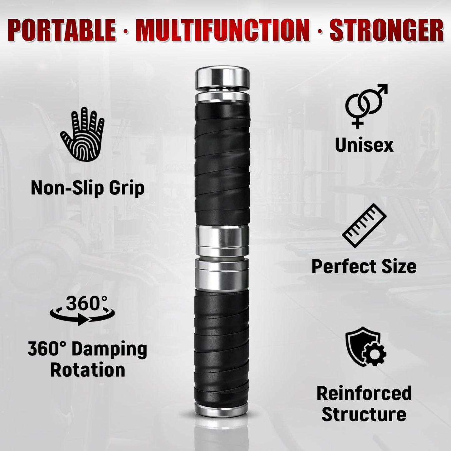 Forearm Strengthener, Adjustable Resistance Forearm Wrist Strengthen Trainer, Sweat-resistant Wrapped Handle Grip Strength Trainer, Portable Exercise Equipment for Men and Women, No Weights Needed