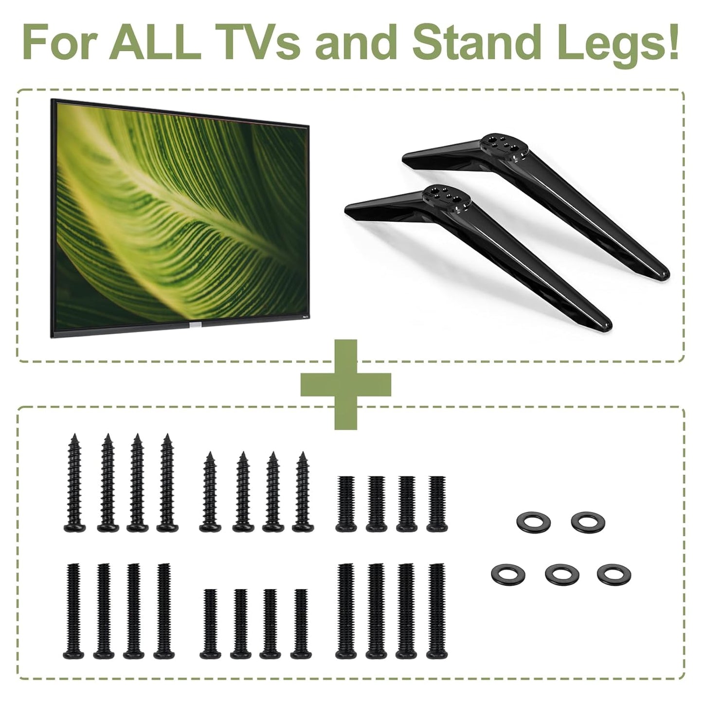 Maozhren TV Stand Screws and Washers for All TV Stand Legs Screws Kit for TCL Hisense Samsung LG Vizio JVC Onn Sony